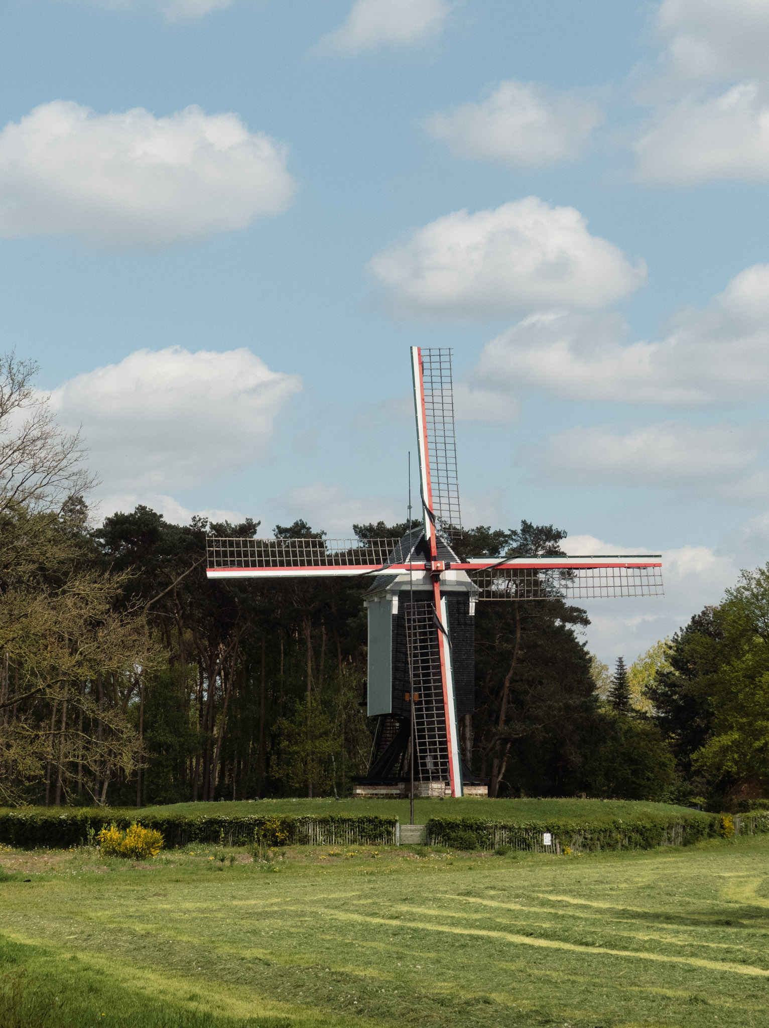 Een eenzame windmolen in het groen